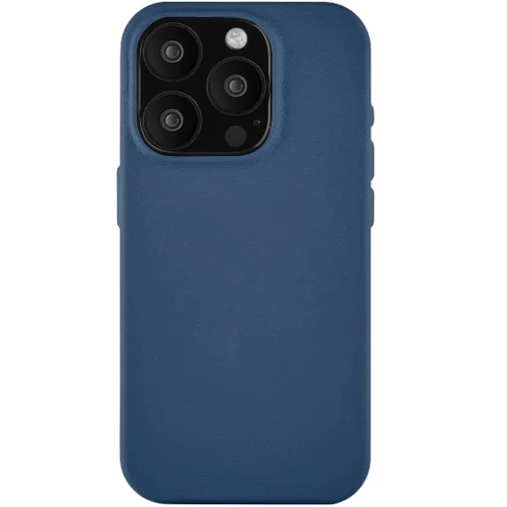 Чехол кожаный MagSafe uBear Capital iPhone 16 Pro Max, синий